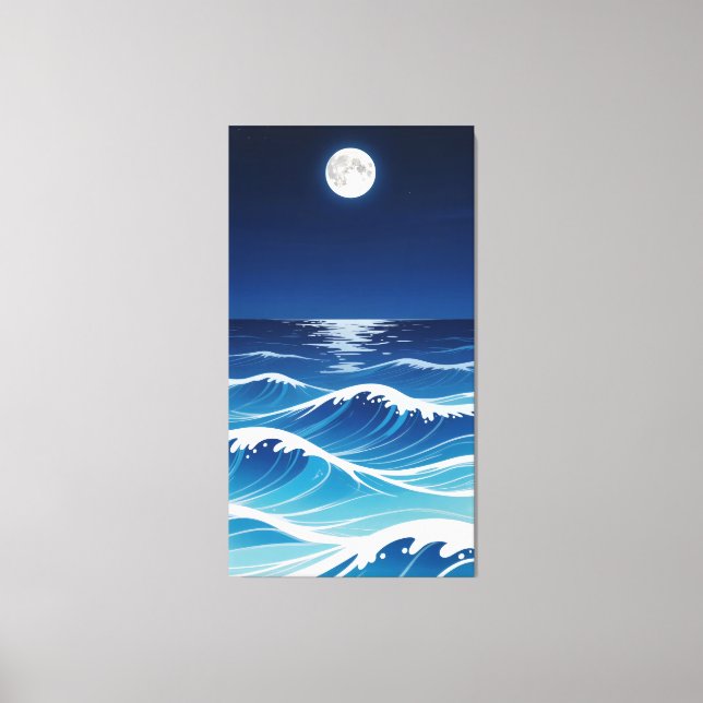 The Waves of Anime Canvas Print (Front)