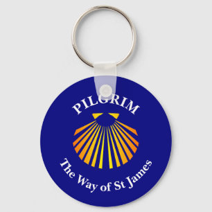 The Way of St James pilgrims  Button Key Ring