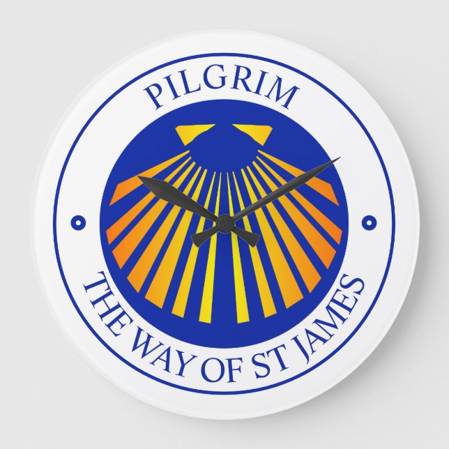 The way of St James pilgrims  Large Clock (Front)