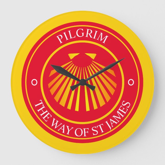 The way of St James pilgrims  Large Clock (Front)