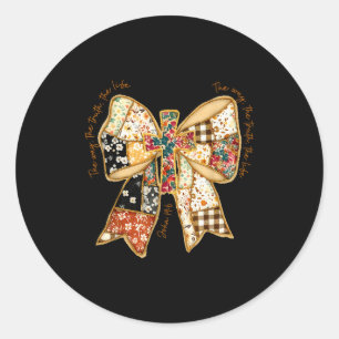 The Way The Truth The Life Coquette Christian Vers Classic Round Sticker