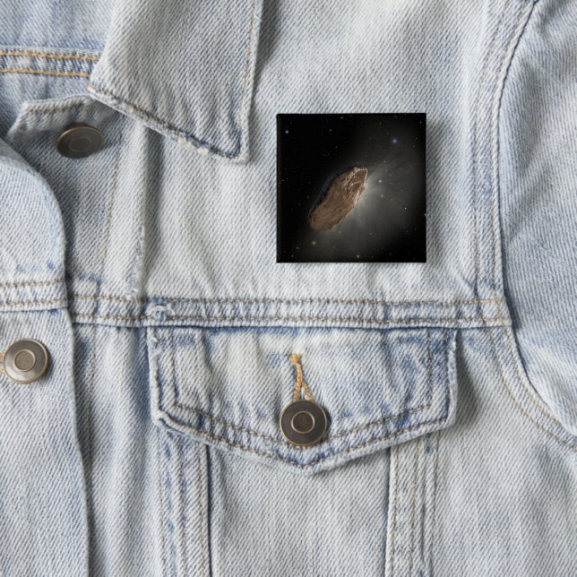 The Wayward Interstellar Object Oumuamua. 15 Cm Square Badge (In Situ)