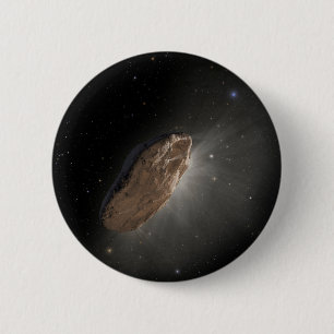 The Wayward Interstellar Object Oumuamua. 6 Cm Round Badge