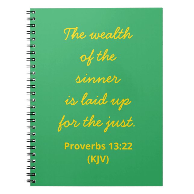 The Wealth Of the Sinner Is Laid Up for the Just.  Notebook (Front)