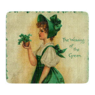 "The Wearing of the Green" vintage card, 1907 Cutting Board