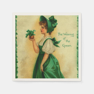 "The Wearing of the Green" vintage card, 1907 Napkin