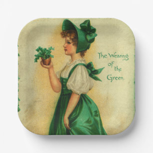 "The Wearing of the Green" vintage card, 1907 Paper Plate