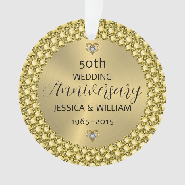 The wedding anniversary diamonds & silver ornament (Front)