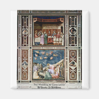 The Wedding At Cana Lower  By Giotto Di Bondone Magnet