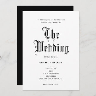 The Wedding Blackletter Wedding Invitation