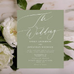 The Wedding Budget Sage Green White Elegant Invite<br><div class="desc">Please Note: THE MATTE PAPER IS THIN, YOU CAN UPGRADE FOR TO A THICKER PAPER. ALSO THERE ARE NO ENVELOPES INCLUDED, BUT YOU CAN SELECT AN ENVELOPE WITH YOUR INVITE FOR THE SAME CARD IN THICKER PAPER, MORE SIZE OPTIONS, FORMATS AND WITH ENVELOPES AND ALSO MATCHING STATIONERY, PLEASE LINK THROUGH...</div>