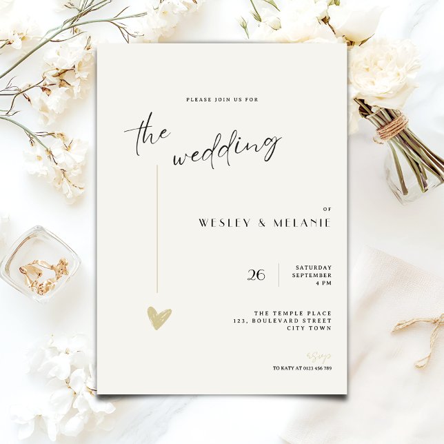 The wedding Invitation - Minimalist Black and Gold (Creator Uploaded)
