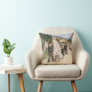 The Wedding March by Robinson, Vintage Newlyweds Cushion
