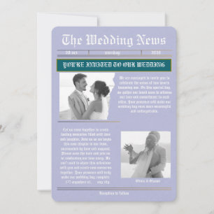 The Wedding News Vintage Newspaper Wedding  Invitation
