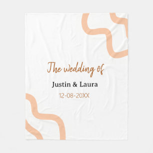 The wedding of add bride groom name date peach fleece blanket