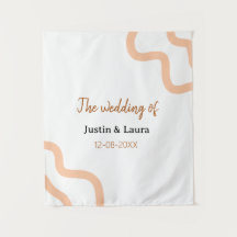 The wedding of add bride groom name date peach