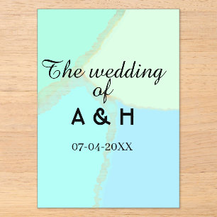 The wedding of add couple name initial letter date acrylic invitations
