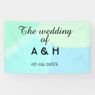 The wedding of add couple name initial letter date banner