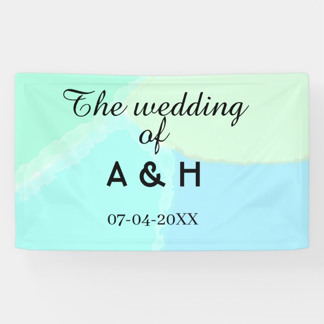 The wedding of add couple name initial letter date banner (Horizontal)