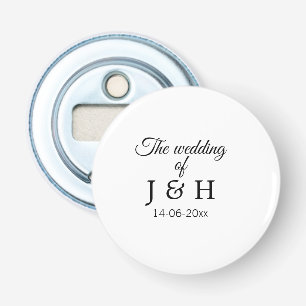 The wedding of add couple name initial letter date bottle opener