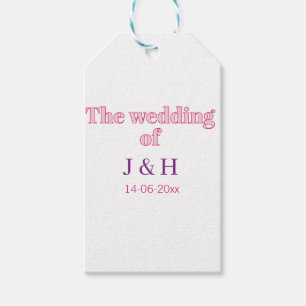 The wedding of add couple name initial letter date gift tags