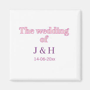 The wedding of add couple name initial letter date magnet