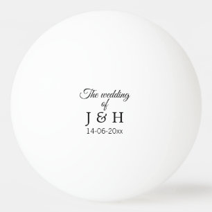 The wedding of add couple name initial letter date ping pong ball
