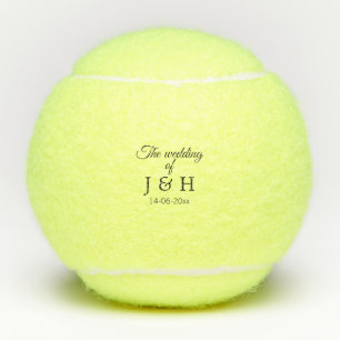 The wedding of add couple name initial letter date tennis balls