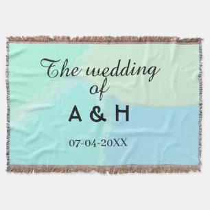 The wedding of add couple name initial letter date throw blanket