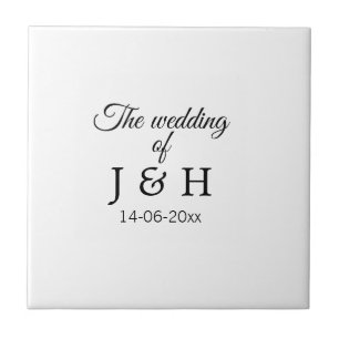 The wedding of add couple name initial letter date tile