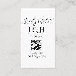 The wedding of add couple name QR code scan detail Business Card