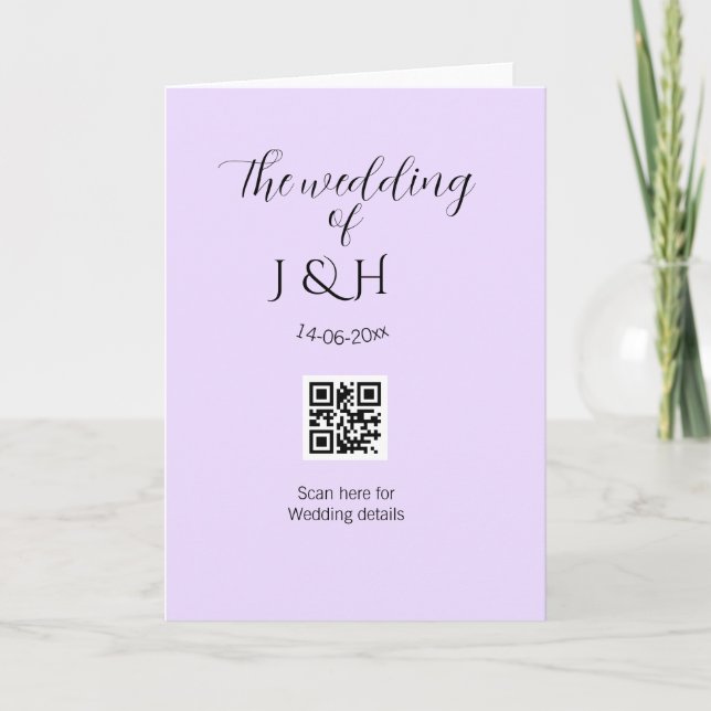 The wedding of add couple name QR code scan detail Card (Front)