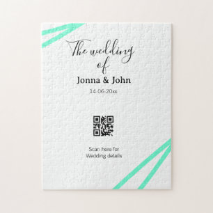 The wedding of add couple name QR code scan detail Jigsaw Puzzle
