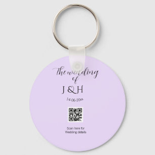 The wedding of add couple name QR code scan detail Key Ring