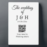 The wedding of add couple name QR code scan detail Plaque<br><div class="desc">For lovers like us</div>