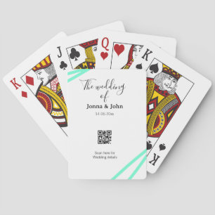 The wedding of add couple name QR code scan detail Playing Cards