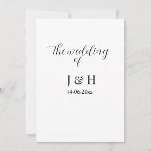 The wedding of add couple name simple minimal date invitation