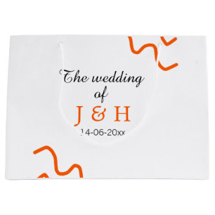 The wedding of add couple name terracotta black large gift bag