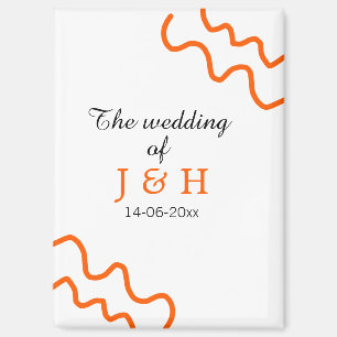 The wedding of add couple name terracotta black magnet