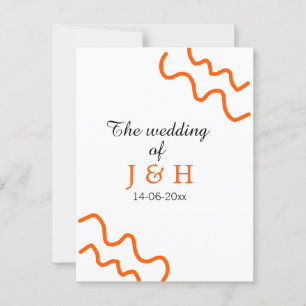 The wedding of add couple name terracotta black postcard