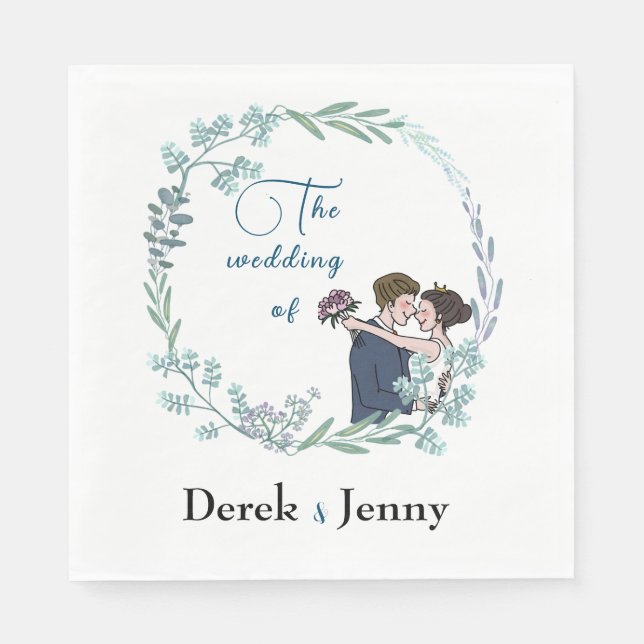 The wedding of blue lovers napkin (Front)