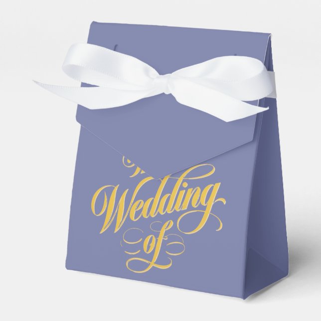 The Wedding of Elegance: Blueberry and Sunshine Favour Box (Front Side)