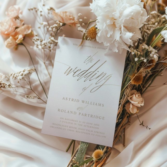 The Wedding Of Faux Gold Calligraphy  Invitation (Creator Uploaded)