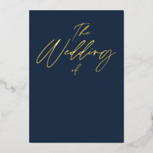 The Wedding of Gold Navy Blue Elegant Typography