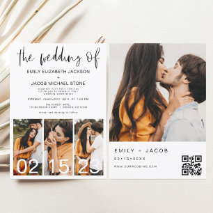 The Wedding of Minimalist QR code Simple Invitation