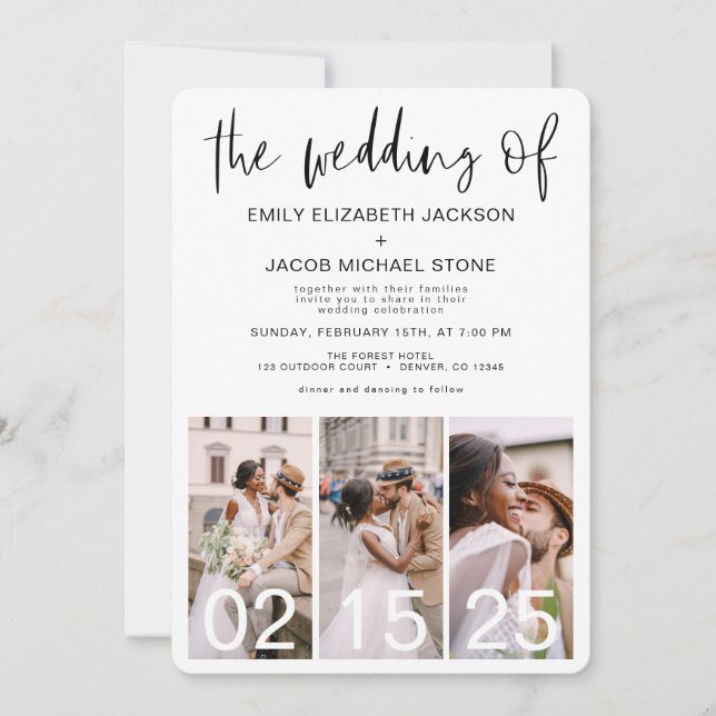 The Wedding of Minimalist QR code Simple Invitation (Front)