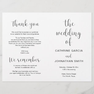 The wedding of, Modern Wedding Foldable Program