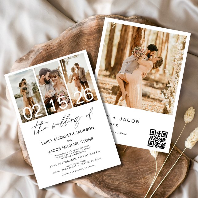 The Wedding of Photo QR code Minimalist Elegant Invitation (Creator Uploaded)