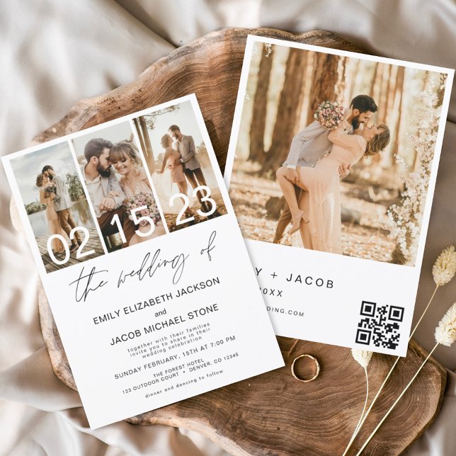 The Wedding of Photo QR code Minimalist Elegant Invitation (Creator Uploaded)