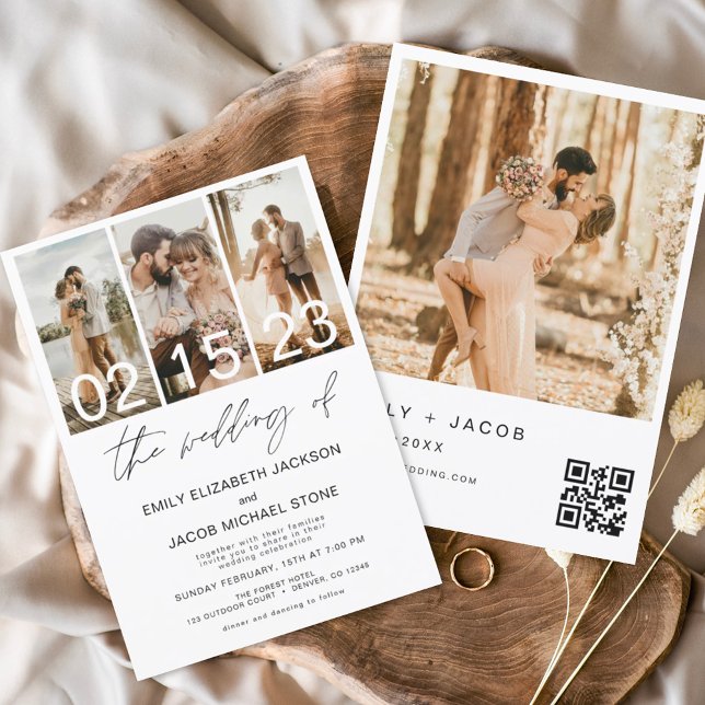 The Wedding of Photo QR code Minimalist Elegant Invitation (Creator Uploaded)
